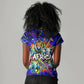 African Wildlife Born Wild Women V-Neck T-Shirt Colorful Graffiti Street Art - Tribal Safari Lion Elephant
