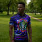 African Wildlife Born Wild Zipper Polo Shirt Colorful Graffiti Street Art - Tribal Safari Lion Elephant