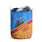 Patrice Lumumba Laundry Basket with Congolese Flag Colors and African History Quote - African Pride