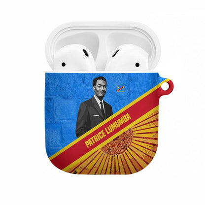 Patrice Lumumba AirPods Case with Congolese Flag Colors and African History Quote - African Pride