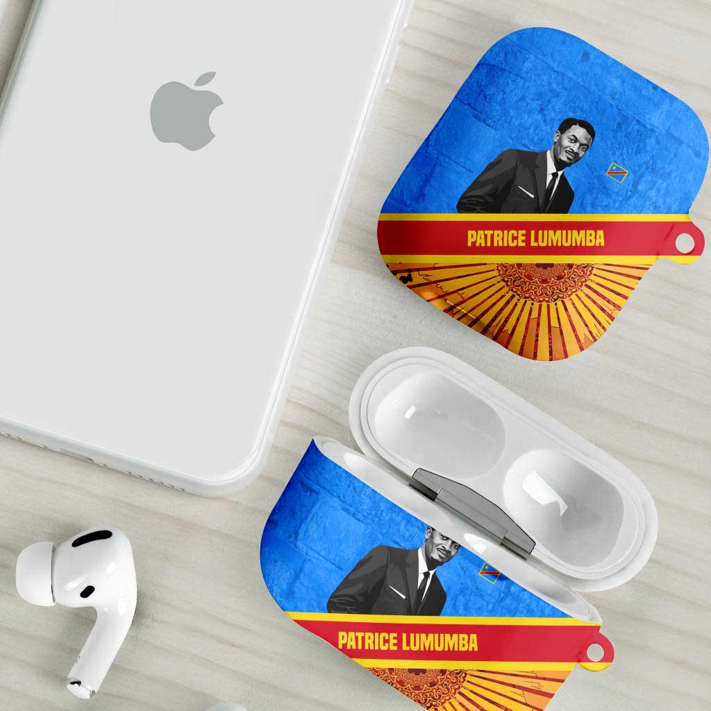 Patrice Lumumba AirPods Case with Congolese Flag Colors and African History Quote - African Pride