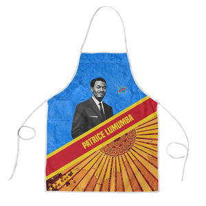 Patrice Lumumba Apron with Congolese Flag Colors and African History Quote - African Pride