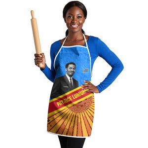 Patrice Lumumba Apron with Congolese Flag Colors and African History Quote - African Pride