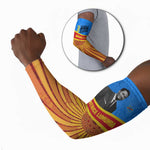 Patrice Lumumba Arm Sleeves with Congolese Flag Colors and African History Quote - African Pride
