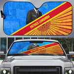 Patrice Lumumba Auto Sun Shade with Congolese Flag Colors and African History Quote - African Pride
