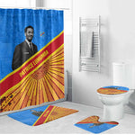 Patrice Lumumba Bathroom Set with Congolese Flag Colors and African History Quote - African Pride