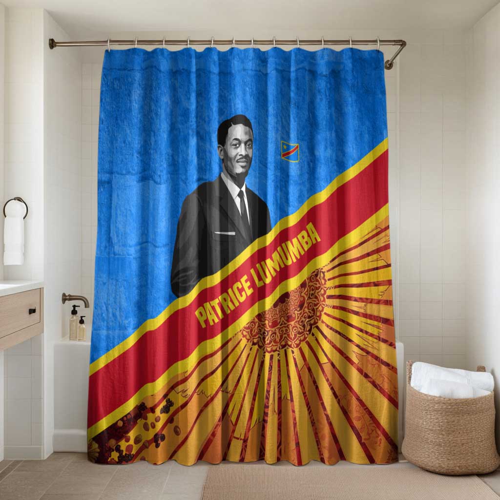 Patrice Lumumba Bathroom Set with Congolese Flag Colors and African History Quote - African Pride