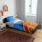 Patrice Lumumba Bedding Set with Congolese Flag Colors and African History Quote - African Pride