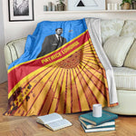 Patrice Lumumba Blanket with Congolese Flag Colors and African History Quote - African Pride