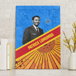 Patrice Lumumba Canvas Wall Art with Congolese Flag Colors and African History Quote - African Pride
