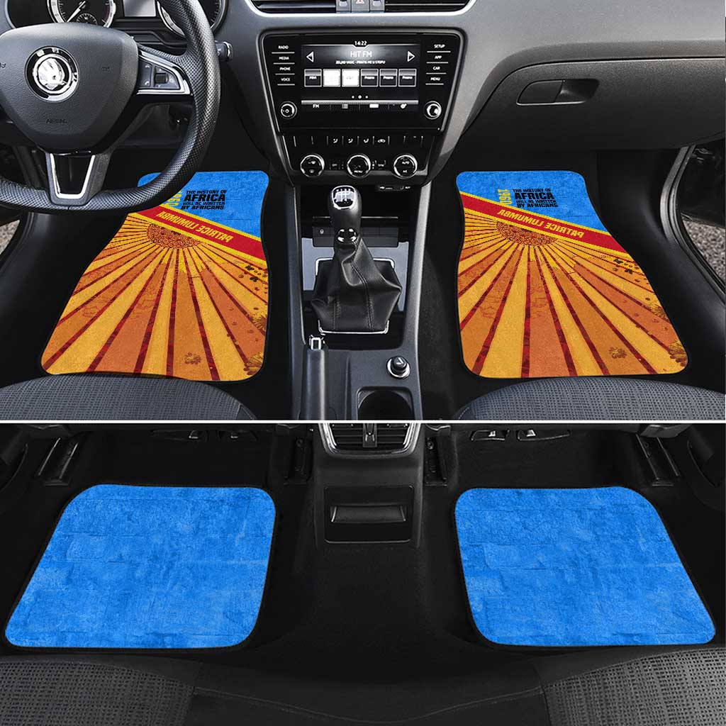 Patrice Lumumba Car Mats with Congolese Flag Colors and African History Quote - African Pride