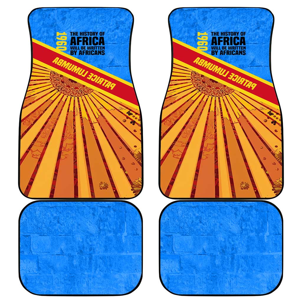 Patrice Lumumba Car Mats with Congolese Flag Colors and African History Quote - African Pride