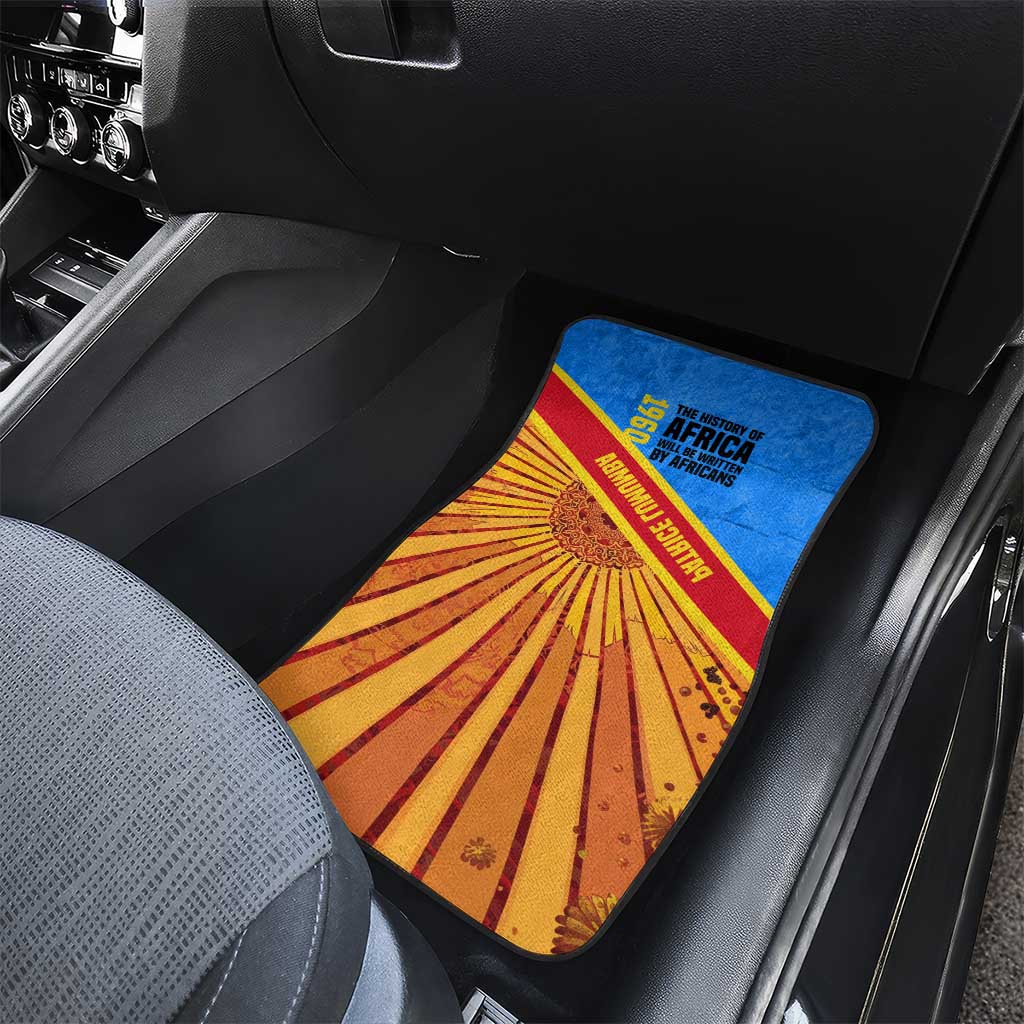 Patrice Lumumba Car Mats with Congolese Flag Colors and African History Quote - African Pride
