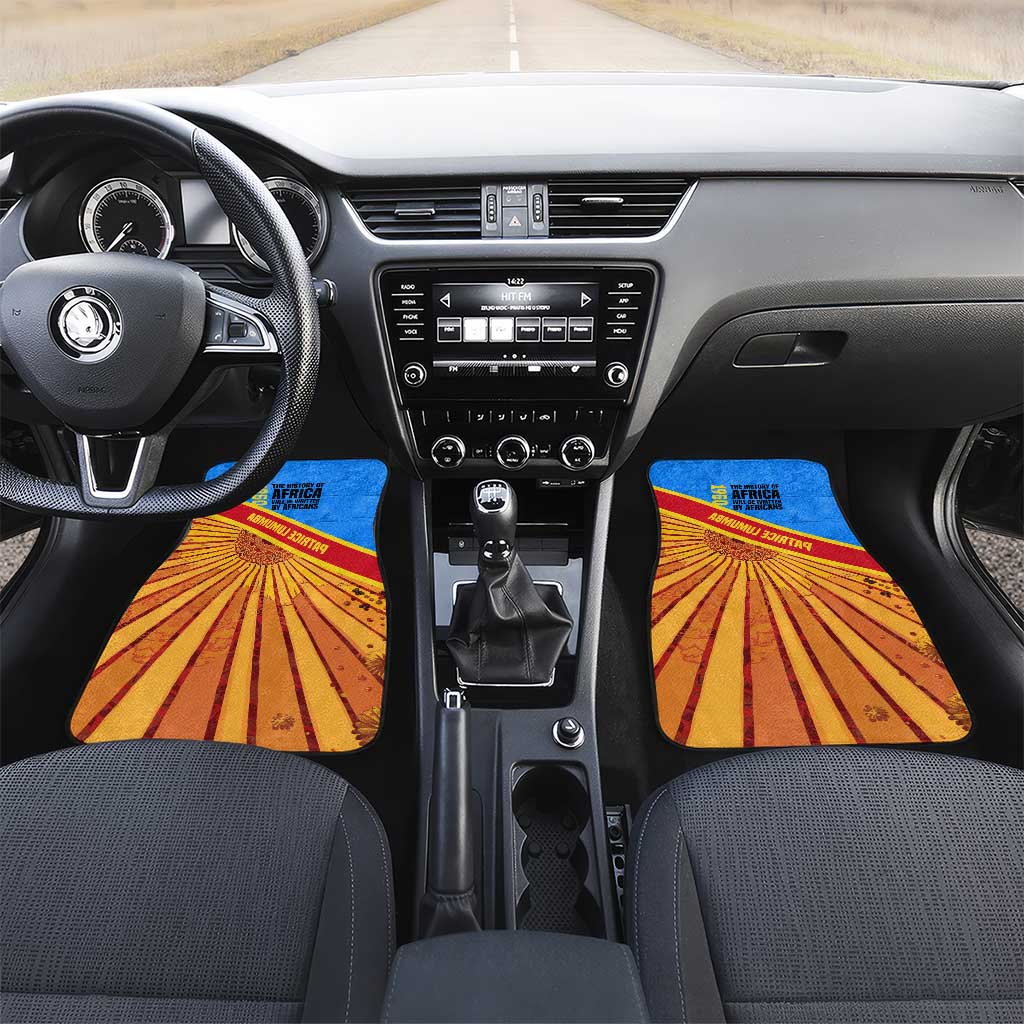 Patrice Lumumba Car Mats with Congolese Flag Colors and African History Quote - African Pride