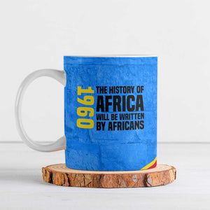 Patrice Lumumba Ceramic Mug with Congolese Flag Colors and African History Quote - African Pride