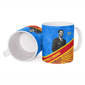 Patrice Lumumba Ceramic Mug with Congolese Flag Colors and African History Quote - African Pride