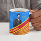 Patrice Lumumba Ceramic Mug with Congolese Flag Colors and African History Quote - African Pride