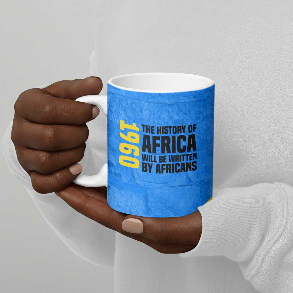 Patrice Lumumba Ceramic Mug with Congolese Flag Colors and African History Quote - African Pride