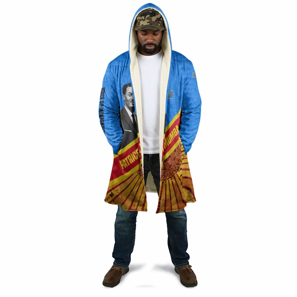 Patrice Lumumba Cloak with Congolese Flag Colors and African History Quote - African Pride