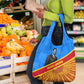 Patrice Lumumba Grocery Bag with Congolese Flag Colors and African History Quote - African Pride