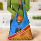 Patrice Lumumba Grocery Bag with Congolese Flag Colors and African History Quote - African Pride