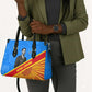 Patrice Lumumba Leather Bag with Congolese Flag Colors and African History Quote - African Pride