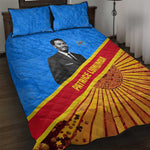 Patrice Lumumba Quilt Bed Set with Congolese Flag Colors and African History Quote - African Pride