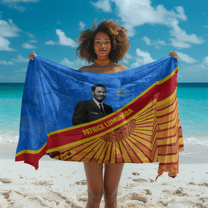 Patrice Lumumba Sarong with Congolese Flag Colors and African History Quote - African Pride