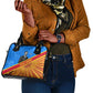 Patrice Lumumba Shoulder Handbag with Congolese Flag Colors and African History Quote - African Pride