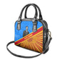 Patrice Lumumba Shoulder Handbag with Congolese Flag Colors and African History Quote - African Pride