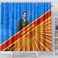 Patrice Lumumba Shower Curtain with Congolese Flag Colors and African History Quote - African Pride