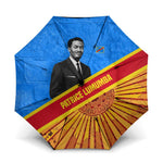 Patrice Lumumba Umbrella with Congolese Flag Colors and African History Quote - African Pride