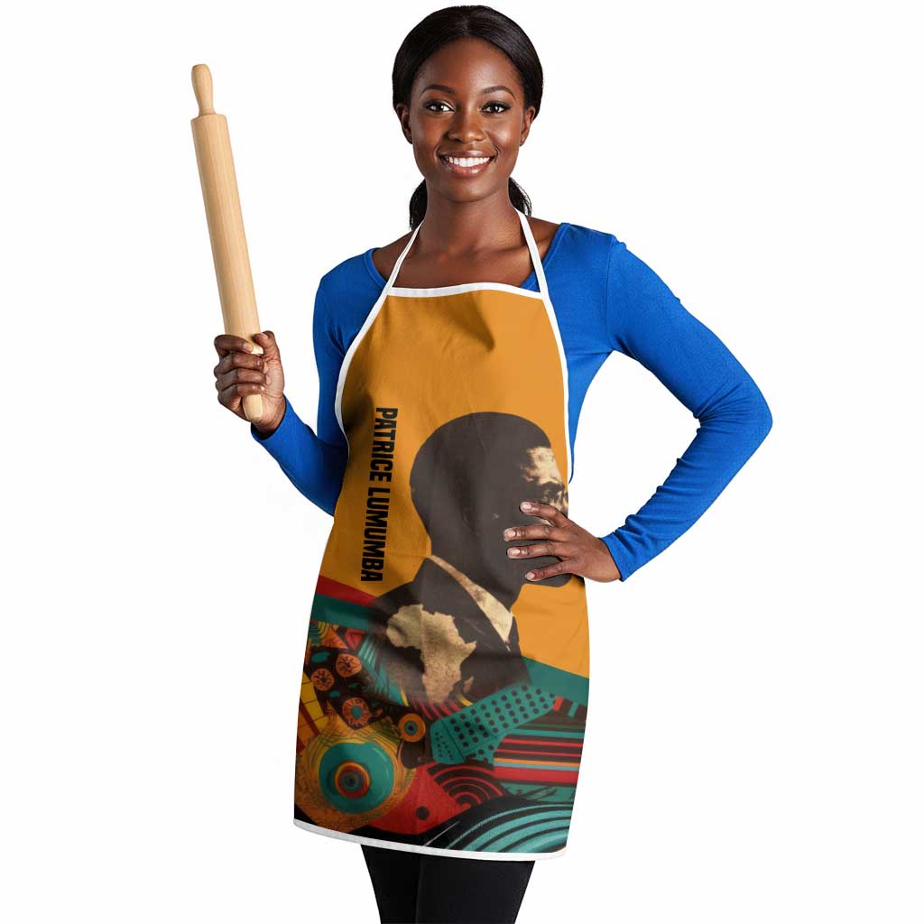 Patrice Lumumba Apron with Profile Portrait and Bold Africa Will Rise Statement - African Pride