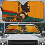 Patrice Lumumba Auto Sun Shade with Profile Portrait and Bold Africa Will Rise Statement - African Pride
