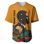 Patrice Lumumba Baseball Jersey with Profile Portrait and Bold Africa Will Rise Statement - African Pride