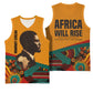 Patrice Lumumba Basketball Jersey with Profile Portrait and Bold Africa Will Rise Statement - African Pride