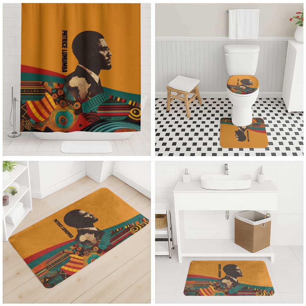 Patrice Lumumba Bathroom Set with Profile Portrait and Bold Africa Will Rise Statement - African Pride