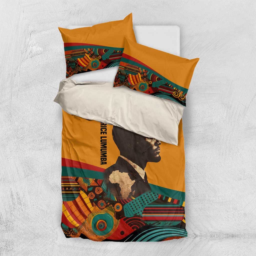 Patrice Lumumba Bedding Set with Profile Portrait and Bold Africa Will Rise Statement - African Pride