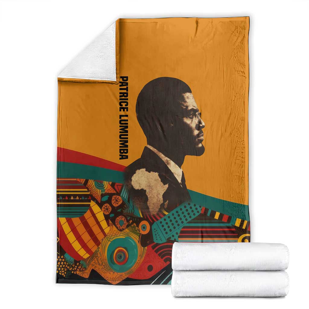 Patrice Lumumba Blanket with Profile Portrait and Bold Africa Will Rise Statement - African Pride