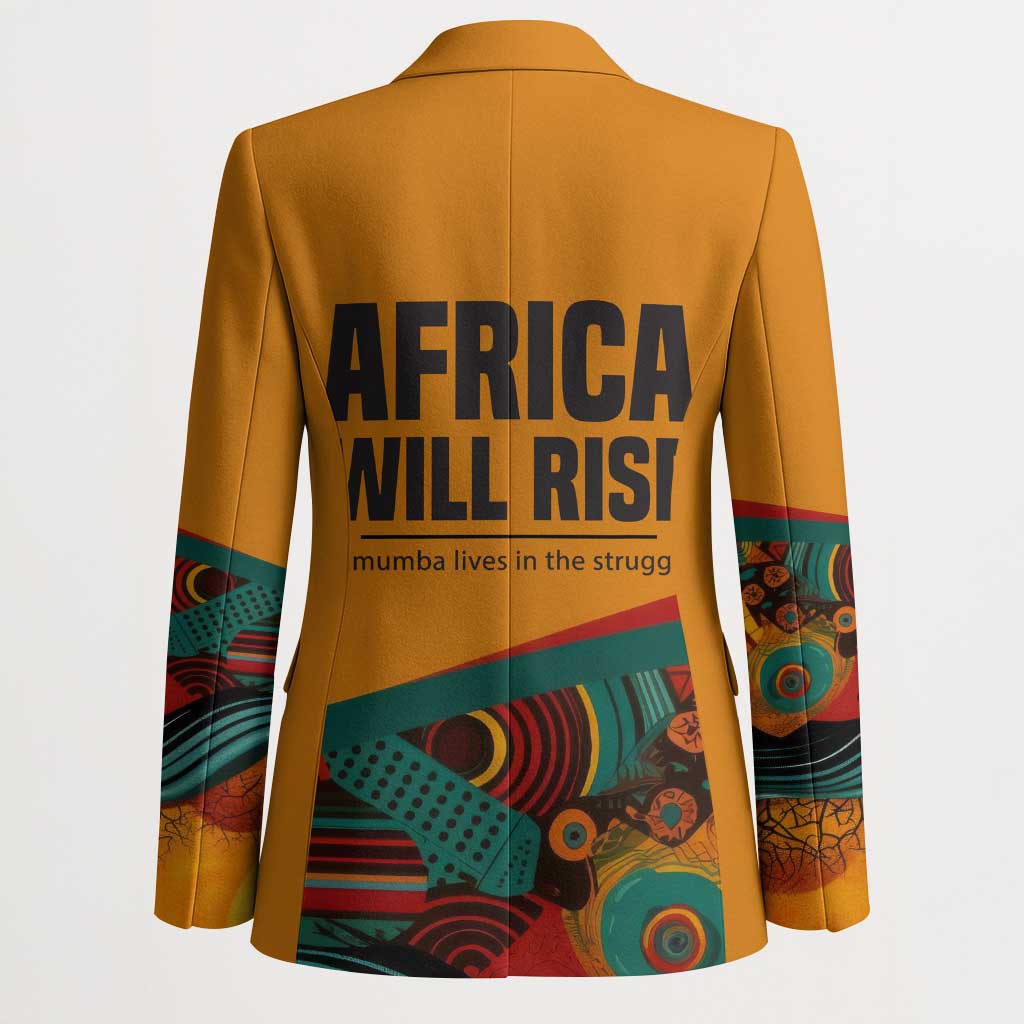 Patrice Lumumba Blazer with Profile Portrait and Bold Africa Will Rise Statement - African Pride
