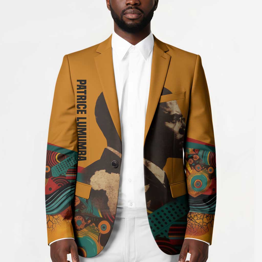 Patrice Lumumba Blazer with Profile Portrait and Bold Africa Will Rise Statement - African Pride