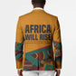 Patrice Lumumba Blazer with Profile Portrait and Bold Africa Will Rise Statement - African Pride