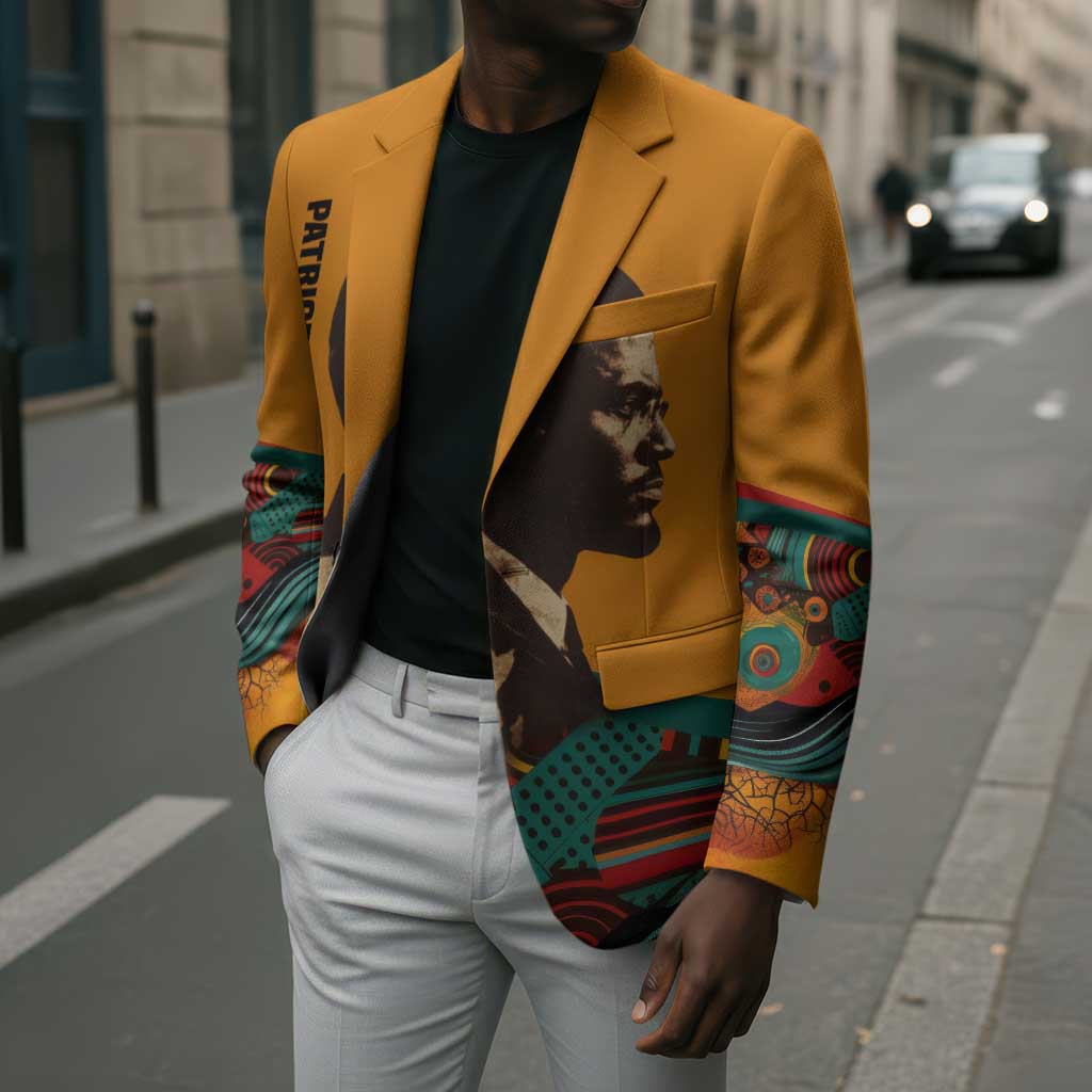 Patrice Lumumba Blazer with Profile Portrait and Bold Africa Will Rise Statement - African Pride