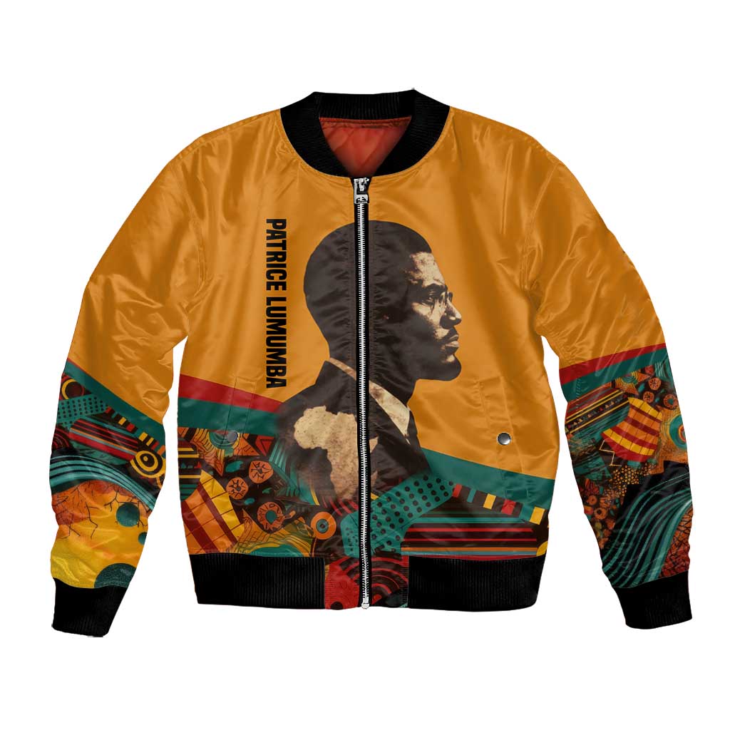 Patrice Lumumba Bomber Jacket with Profile Portrait and Bold Africa Will Rise Statement - African Pride