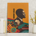 Patrice Lumumba Canvas Wall Art with Profile Portrait and Bold Africa Will Rise Statement - African Pride