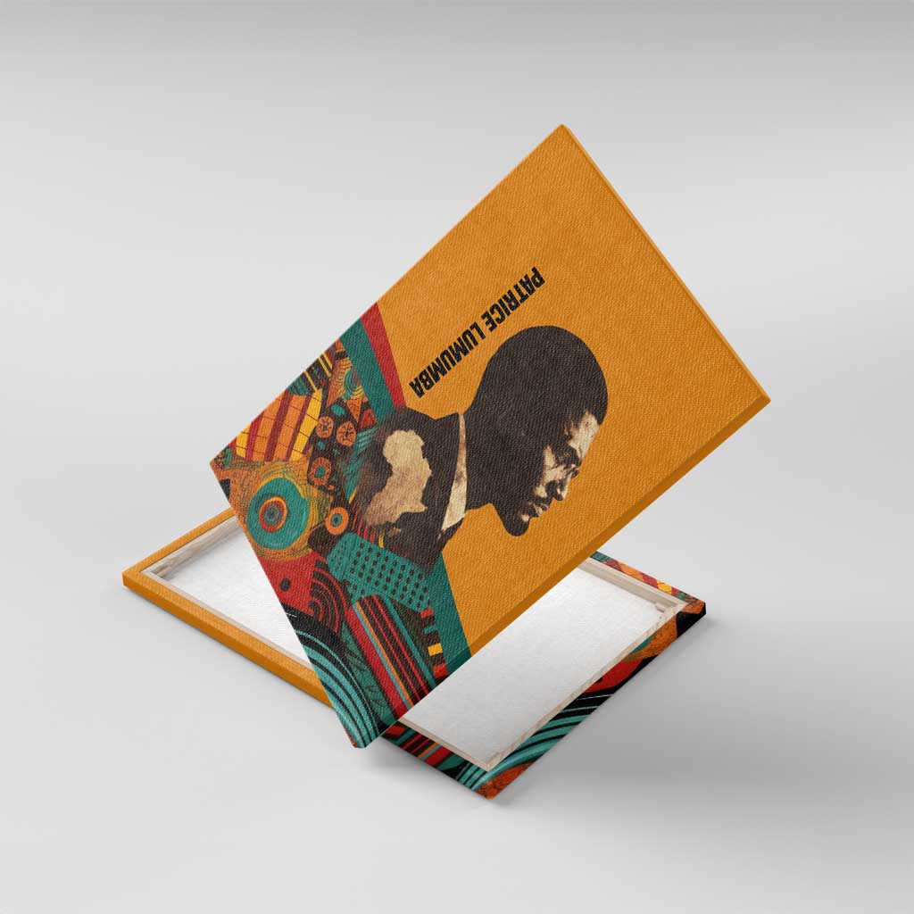 Patrice Lumumba Canvas Wall Art with Profile Portrait and Bold Africa Will Rise Statement - African Pride