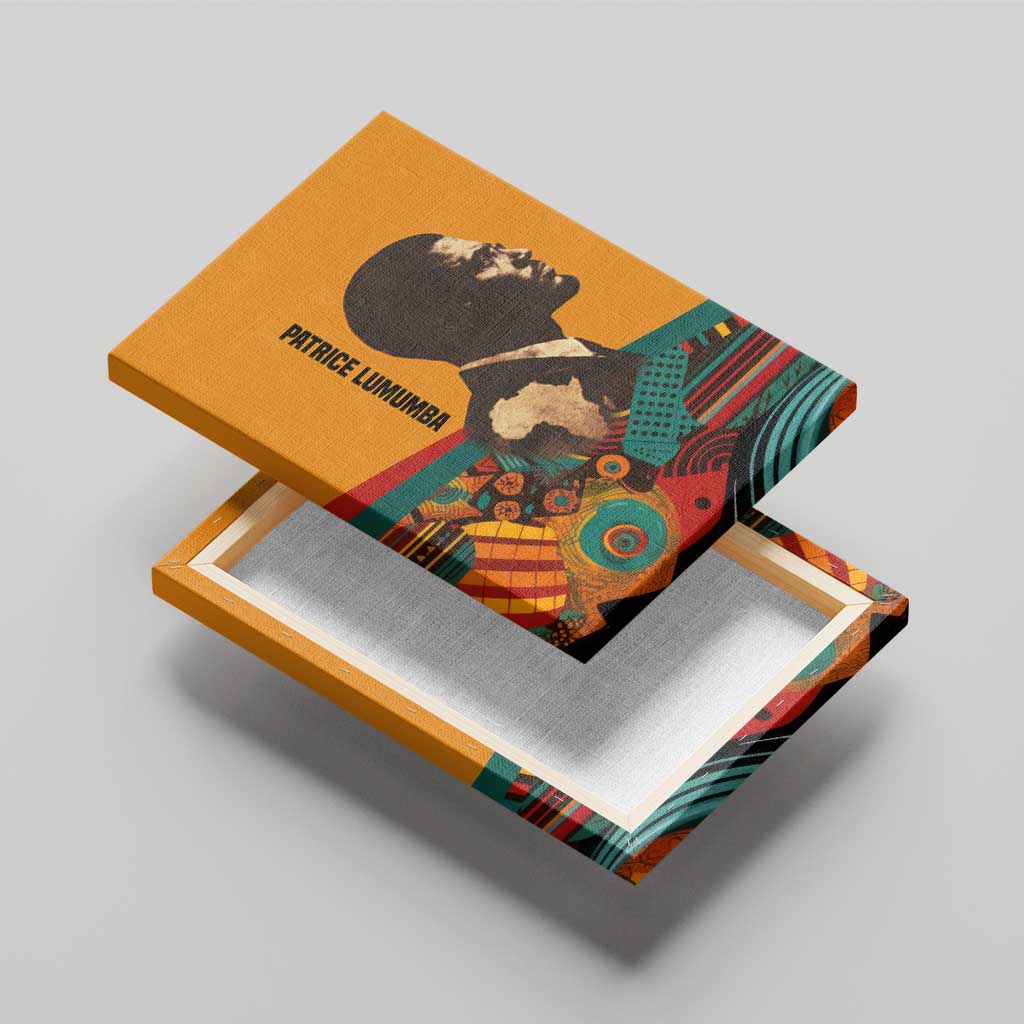 Patrice Lumumba Canvas Wall Art with Profile Portrait and Bold Africa Will Rise Statement - African Pride