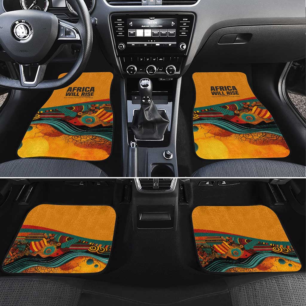 Patrice Lumumba Car Mats with Profile Portrait and Bold Africa Will Rise Statement - African Pride