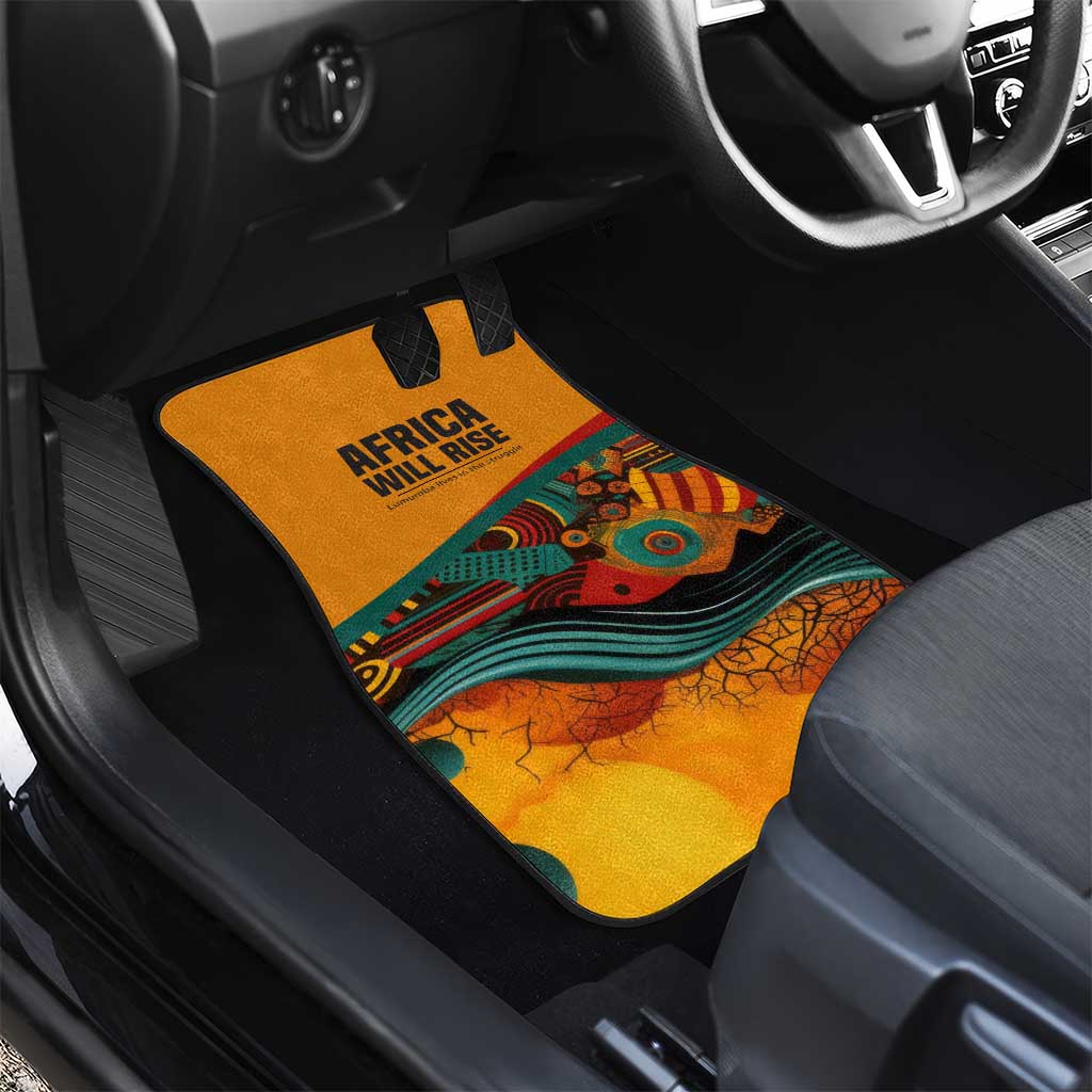 Patrice Lumumba Car Mats with Profile Portrait and Bold Africa Will Rise Statement - African Pride