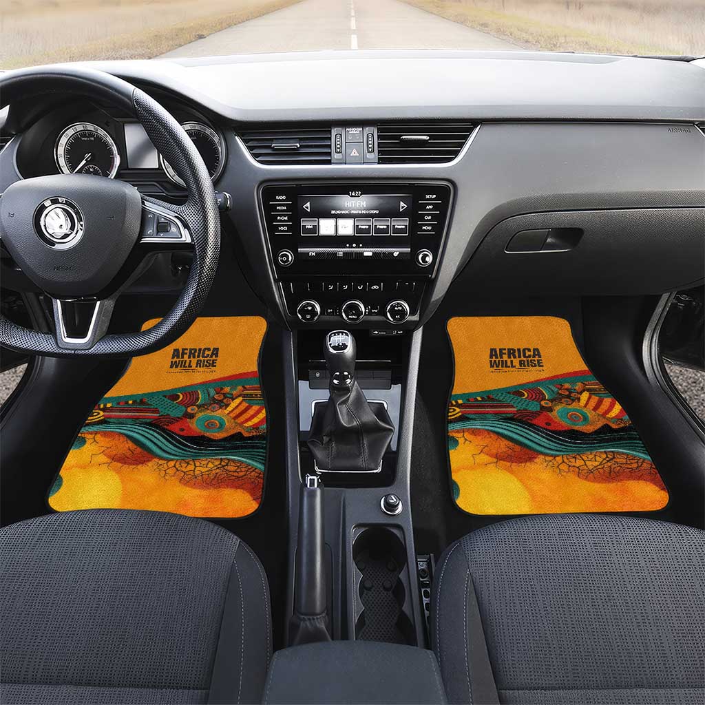 Patrice Lumumba Car Mats with Profile Portrait and Bold Africa Will Rise Statement - African Pride
